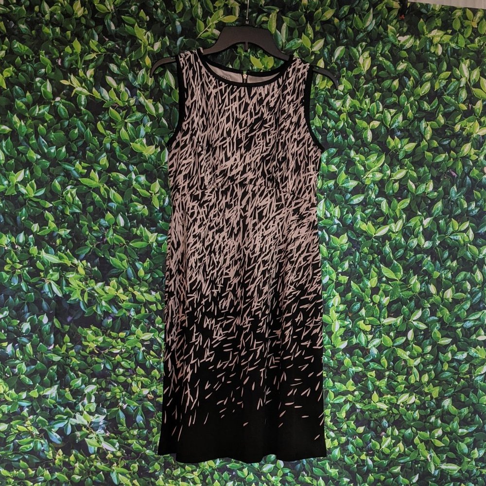 MONOTONE PRINT PONTE DRESS